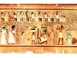 Last and Most Terrible Ordeal of the Soul of the Scribe Ani. He is taken to Amenti, the Egyptian Hades. From the Egyptian Papyrus of Ani, in the British Museum.